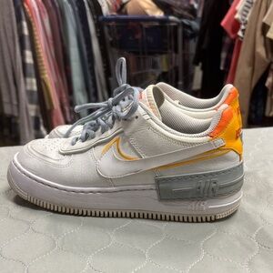 Nike Air Force 1 Low Shadow Be Kind White and Orange Sneakers